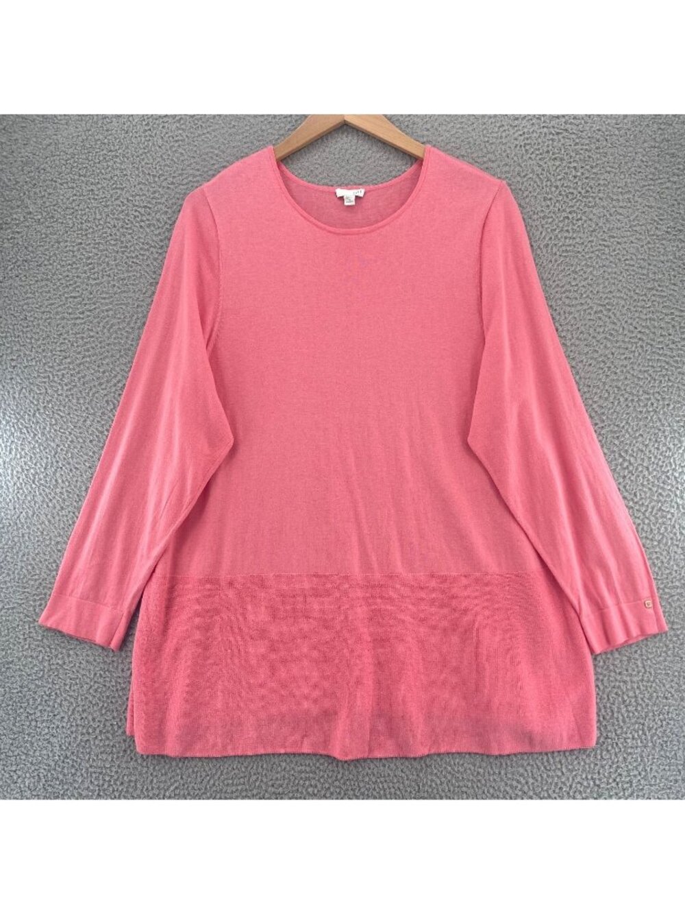 J Jill Sweater Womens 2X Plus Pink Stretch Knit Tunic Pullover Everyday Casual